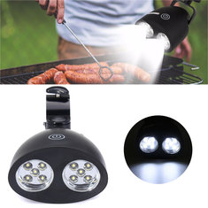 10 lumières de capteur de barbecue à LED, extérieures étanches, clip de montage de poignée, lampe de camping DC 4,5V