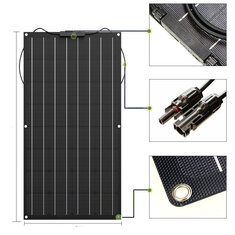 100W 18V TPT Solar Panel Yüksek Verimli Monokristal Solar Şarj Cihazı DIY Konektör Batarya Şarj Cihazı Outdoor Kampçılık Seyahat