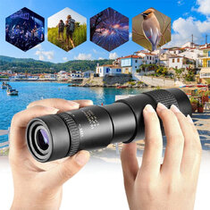Monóculo portátil retrátil 10-30x30 com prisma BAK4 e lente de dupla focagem para observação de aves, caminhadas, acampamentos e viagens.