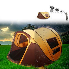 Tente de camping automatique pour 5-8 personnes, imperméable et avec protection UV, auvent pour voyage en plein air et plage.