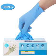 IPRee® 100 Stk. Nitril-Einweghandschuhe Puderfreier Gummi Latex Kostenlose sterile Handschuhe für die Picknick-Lebensmittelhygiene Hausreinigung