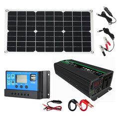 IPRee® 8000W Solar Inverter Kit 1300W Solar Power SystemwITH 18W Solar Panel 30A Solar Controller for Camping Travel