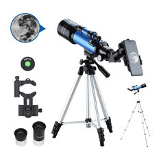 [EU Direct] AOMEKIE 40070 66X HD Astronomický dalekohled 70MM Refraktorový teleskop vztyčující okulár 3X Barlow Lens Finderscope se stativovým telefonním adaptérem