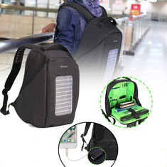 Рюкзак с солнечной панелью на 16 дюймов, водонепроницаемый, с зарядным устройством USB для ноутбука для отдыха на природе и путешествий