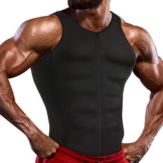 Chaleco de sudor Chaleco de entrenador de cintura Chaleco deportivo Yoga Gym Ejercicio de entrenamiento y quemador de grasa de barriga con cremallera Aptitud para el abdomen de los hombres