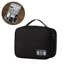18x24x9 cm-es digitális USB-kábel táska töltő vezetékek cipzáras tároló táska Flash meghajtó digitális táska kempingezéshez