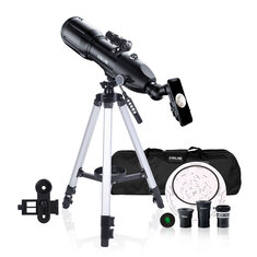 [EU/US Direct] ESSLNB ES2012 16-133X Astronomische Teleskope für Erwachsene Kinder Astronomie Anfänger 80mm Reiseteleskope mit 10X Telefonhalterung und Mondfilter