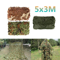 ois: 5x3m Bilovertræk Militær Camouflage til jagt, Hærtræning i skoven, Camo-net til camping, Skygge for bil telt.