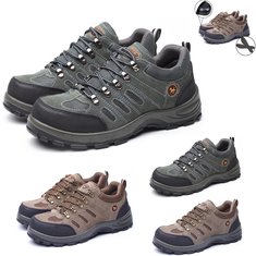 TENGOO Chaussures de sécurité pour hommes Chaussures de travail Pointe en acier Respirant Escalade Randonnée Bottes de plein air Baskets