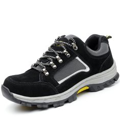 TENGOO Chaussures de sécurité pour hommes Chaussures de travail Respirant Randonnée Bout d'acier Semelle d'acier Semelles d'acier