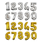 Arany ezüst szám fólia léggömb esküvői születésnapi party dekoráció