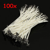 100pcs 15cm Wax Candle Cotton Wicks with Metal Sustainers