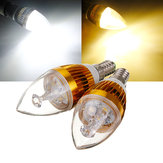 E14 6W Hvid / varm hvid 3 LED gylden lysekrone lyspære 85-265V