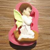 Gebetener Junge Engel Silikon-Fondant-Kuchenform Seifen-Schokoladenform