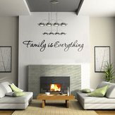 A família é tudo. Adesivo de parede removível de decoração de arte em vinil.