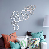 24PCS Cirkel 3D DIY Huisdecoratie TV Wandsticker Decoratie Spiegel Muurstickers