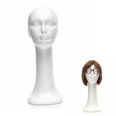 Styrofoam Long Neck Female Foam Head Model Glasses Hair Wig Mannequin Hat Stand Display