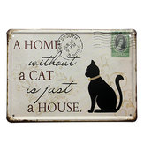 Black Cat Tin Sign Stamp Vintage Pub Wall Decor Thanksgiving Day Gift