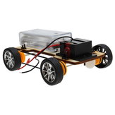 DIY Wooden Four-wheel Drive Electric Car Creative Assembles Toy   