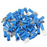100 piezas de conectores de engarce de pala semiaislados azules macho + hembra