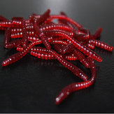 1τμχ Μαλακά Σιλικόνης Πλαστικά Κόκκινα Σκουλήκια Δόλωμα