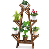 Holzregal für mehrschichtige Sukkulenten-Blumentöpfe aus Massivholz für den Innenbereich