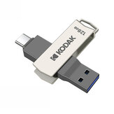 Kodak K273 2 w 1 Typ C & Przenośny dysk błyskawiczny USB3.2 256GB Metalowa pamięć USB Pendrive Cle OTG USB Flash