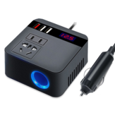 Inverter per auto 150W 12V / 24V a 220V Adattatore di alimentazione Inverter con caricatore USB QC 3.0 Caricamento rapido Nero