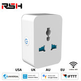 RSH US Plug WiFi- og Bluetooth-universaluttak Multifunksjonsomformingssokkel 10A/16A Wifi-bryter for Amazon Alexa Google Home IFTTT