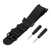 Nylon Climbing Watch Band Wristband Negro 5-Ring Lugs adaptador para Suunto Core