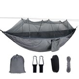 Hamac de camping portable pour 1-2 personnes avec moustiquaire, tissu en parachute de haute résistance, lit suspendu pour dormir et balançoire de chasse, charge maximale de 300 kg.
