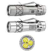 Lumintop LM10 Torche EDC puissante à triple LED 2800LM 200M avec commutateur électronique de queue et pile 18650 torche tactique