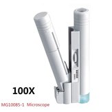 MG10085-1 100X LED Taşınabilir Çift Borulu Mikroskop Büyüteç Ölçüm Aralığı 0-2cm