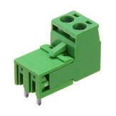 Connecteur à bloc de bornes à vis enfichables PCB Dupont 2 broches avec angle droit, pas de 5,08 mm, par lot de 5