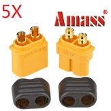 5 paires Amass connecteur XT60+ avec boîtier de gaine mâle et femelle