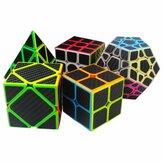 5 Peças Por Caixa Cubo Mágico de Fibra de Carbono Pyraminx Dodecaedro Cubo de Eixo 2x2 e 3x3 Cubo de Velocidade Quebra-cabeça