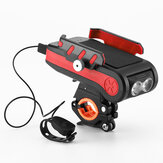 BIKIGHT 4-в-1 4000mAh 550LM велосипедный фонарь с USB-зарядкой, водонепроницаемый держатель для телефона и гудок для велосипеда