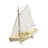 Feilaite Holz-Segelboot-Montagemodell Satz Schneidprozess DIY-Spielzeug