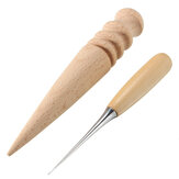 Bőrvágó kézi szerszám, fa pálcával polírozó eszköz. Kézműves eszköz saját készítésű dolgokhoz.