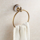 WANFAN HJ-1808 Home Bathroom Decorative Antique Ceramic Wall Mounted Robe Towel Holder Towel Ring