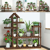 2/3/4 Tier Plant Pot Holder Outdoor / Indoor Bamboo Flower Organizer Display Rack Garden Yard