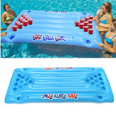 PVC Aufblasbarer Bierpong-Tisch Wasser-Floating-Raft-Lounge-Pool-Trinkspiel 24 Becherhalter