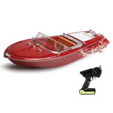 HUIQI SK1 RTR 2.4G 25km/s RC Tekne Uzaktan Kumandalı Yarış Gemi Su Geçirmez Ahşap Hızlı Tekne Oyuncak Araç Retro Modeller