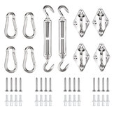 NASUM 42PCS Awning Accessories Sunshade Sail Stainless Steel Hardware Kit Easy to Install for Garden Sunshade Sail Fixing Accessories