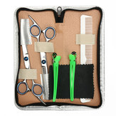 6.8 pulgadas Salon Cabello Cutting Scissors Comb Clips Barber Kit