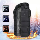 TENGOO Unisex 3 fokozatú fűtött dzseki USB elektromos hőszigetelő ruházat 2 helyen fűtés téli meleg mellény kültéri hősugárzó kabát ruházat