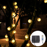 Luz de cadena de 9,5m con 50 LEDs alimentada por USB y solar para exteriores, resistente al agua, para decoración de jardines y caminos