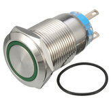 5 Pin 19mm LED Işıklı İtme Düğmesi Kilitli Anahtar SPDT Su Geçirmez