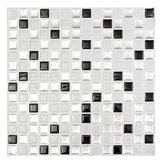 Μοντέρνο μαύρο λευκό τρισδιάστατο τούβλο μωσαϊκό πλακιδίων τοίχου Χαρτί αλουμινόχαρτο Μπάνιο κουζίνας διακόσμηση σπιτιού