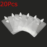 20 bolsas transparentes para líquidos com suporte e tampa